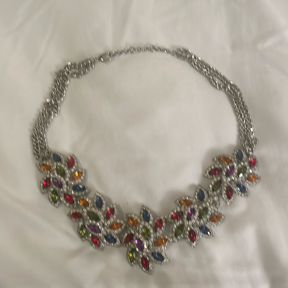 Multi-Color Crystal Statement Necklace